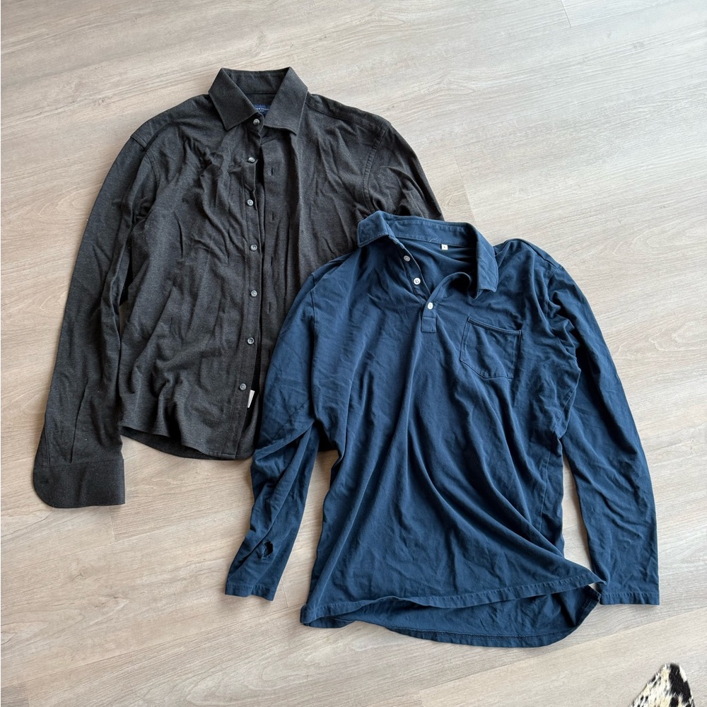 Proper Cloth Black and Navy Button-Up Shirts LOT